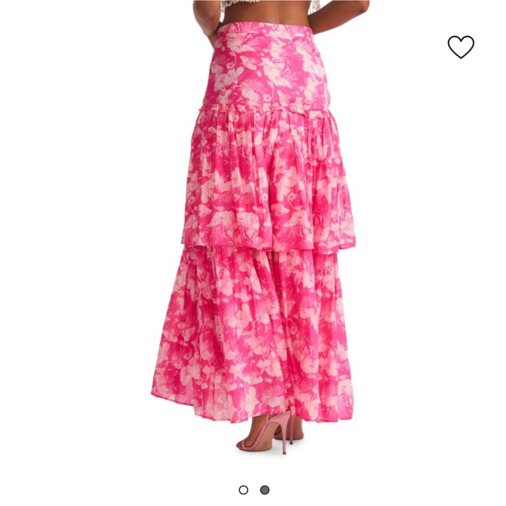 LoveShackFancy Vibrant Pink Floral Maxi Skirt - Picture 2 of 15
